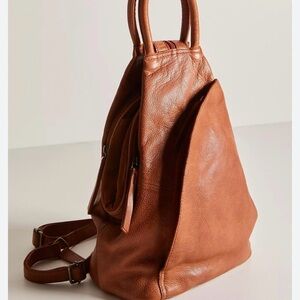 Free People Tan Leather Backpack
